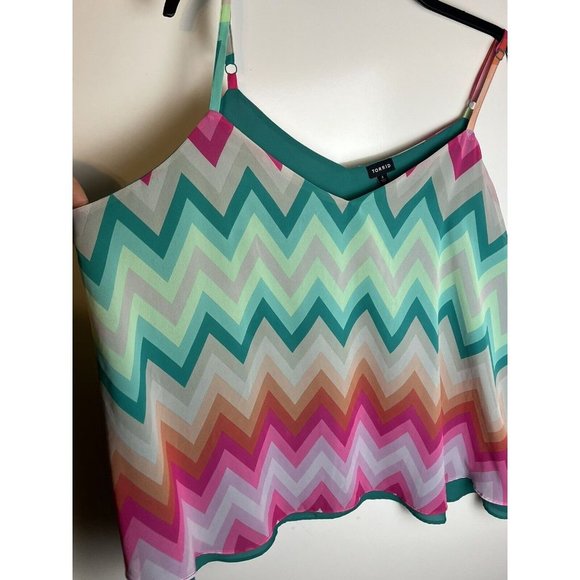 Torrid Sophie Chevron Plus Size 4 (4X) Multicolored Tank Top - Picture 4 of 9